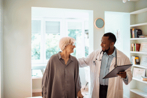 Doctor with elderly woman
